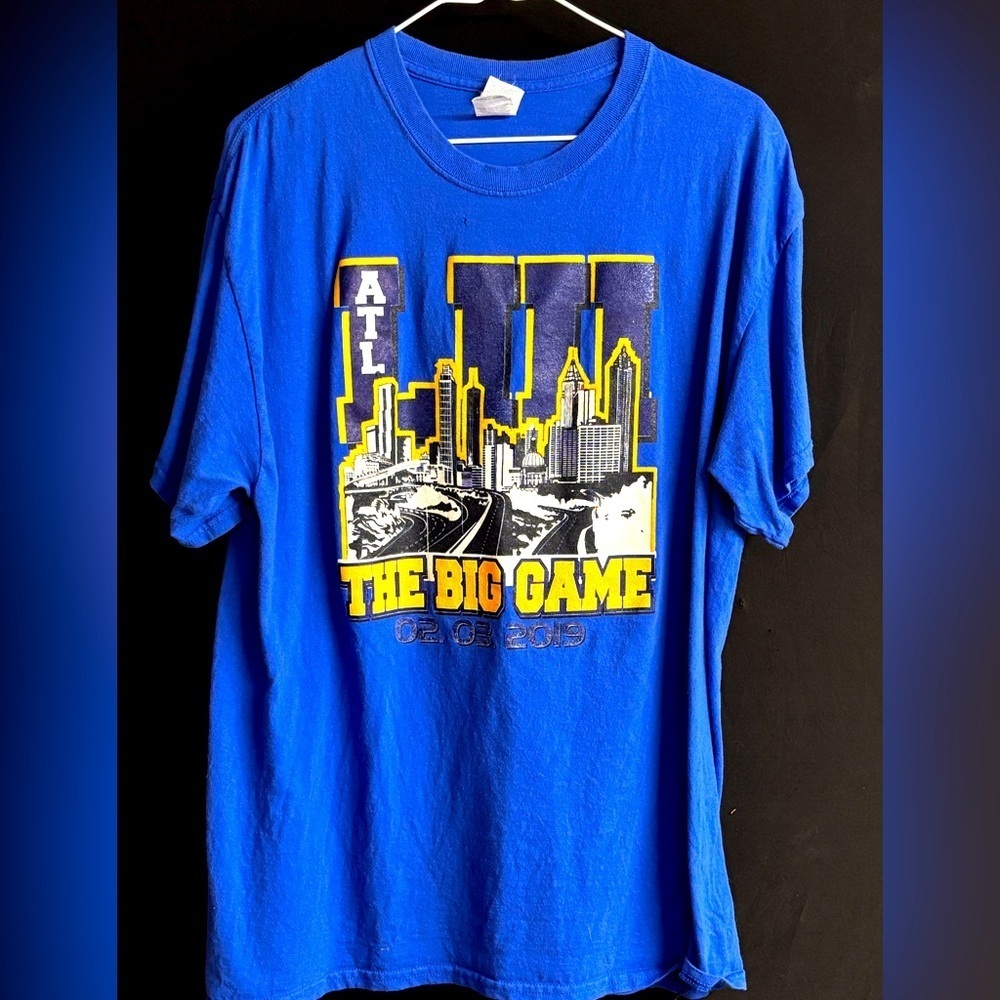 2019 Super Bowl LIII 53 LA Rams Conference Champions T-Shirt Size Large Blue - Picture 1 of 6